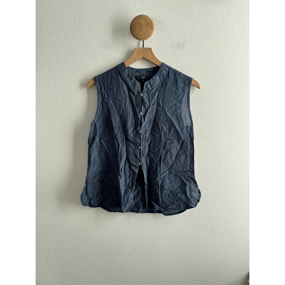 Kaarem Silk Viscose Sleeveless Button Front Top Size XS